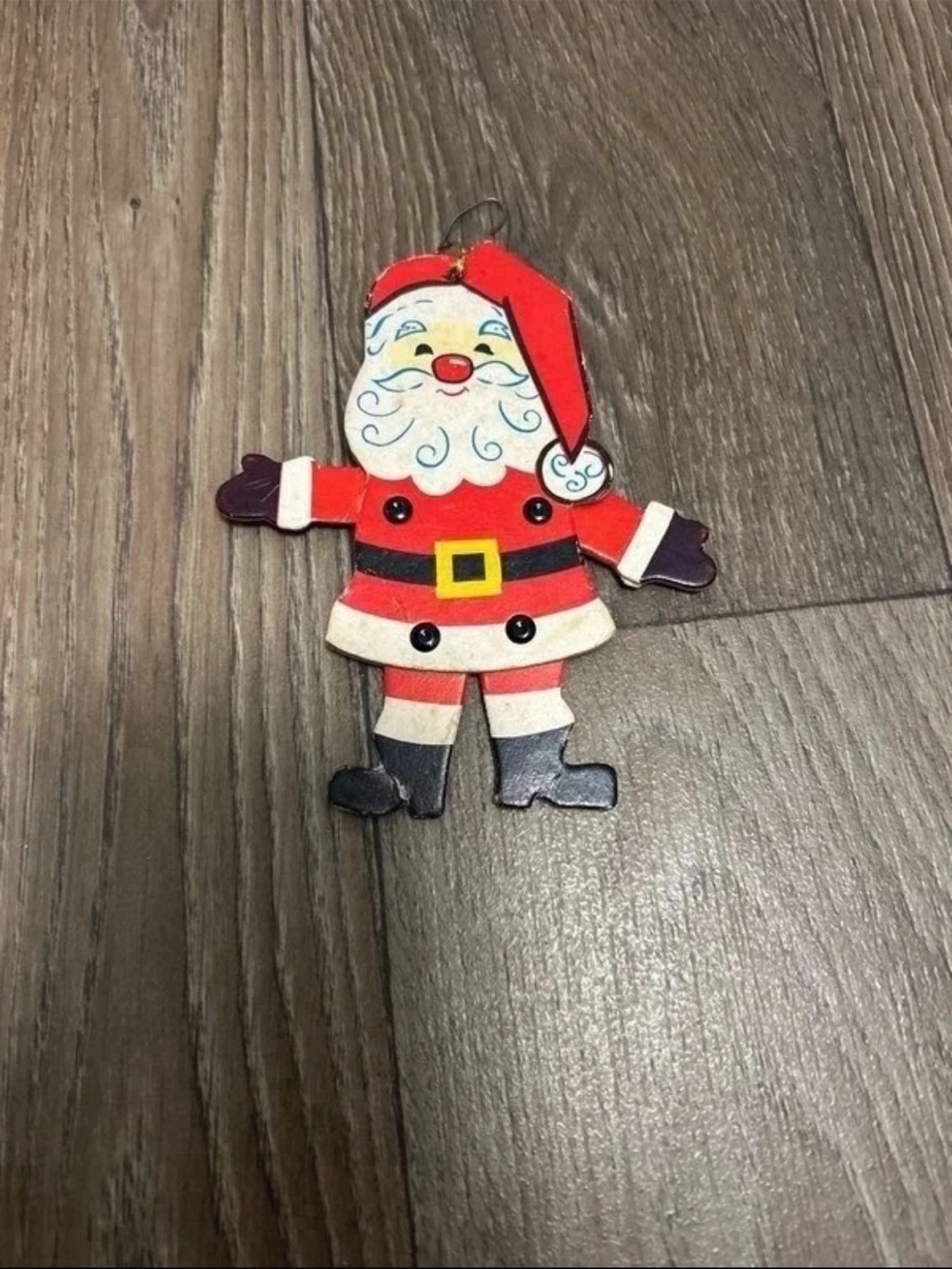 Festive Red Santa Ornament #Vintage